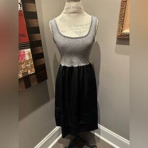 Adorable Massimo Casual Mixed Cotton/Satin Chiffon Dress EUC